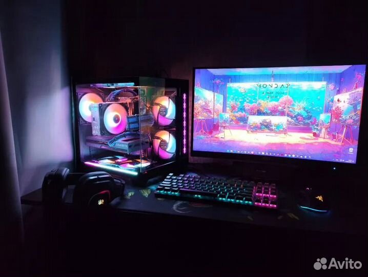 Игровой корпус для пк Ginzzu V320/420 черный/белый