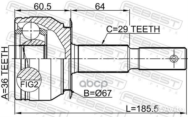 Шрус внешний перед прав лев Febest