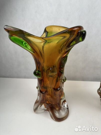 Вазы цветное стекло СССР