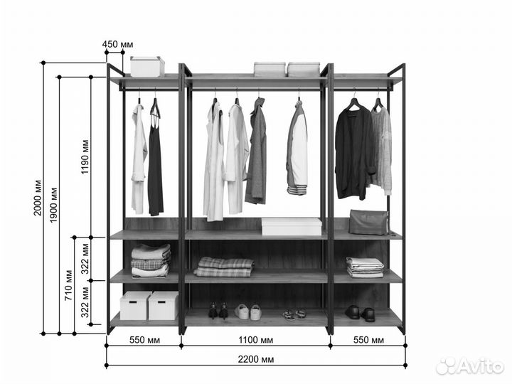 Оборудование лофт для магазина одеджы