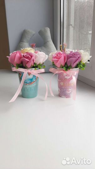 Букеты-комплименты из мыльных роз