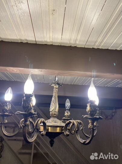 Винтажная бронзовая люстра