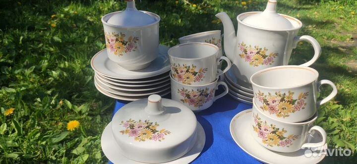 Чайный сервиз Дулево Полевые цветочки винтаж СССР