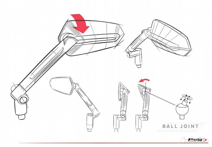Зеркала заднего вида Puig GT на мотоциклы Kawasaki
