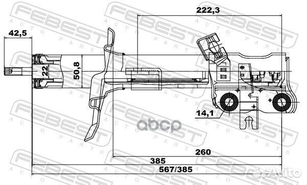 Амортизатор передний L nissan Qashqai (J10) 06