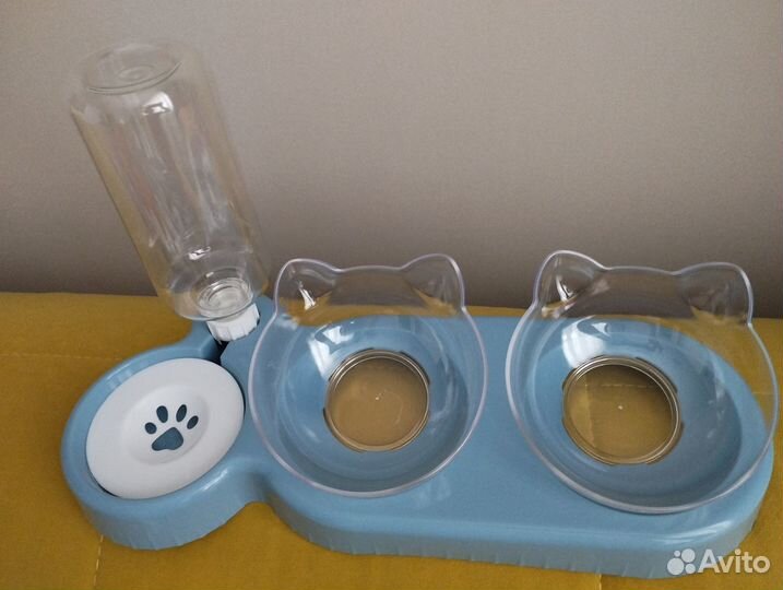 Миски для кошек на подставке с автопоилкой