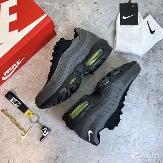 Nike Air Max 95 black grey 41-45 мужские кроссовки