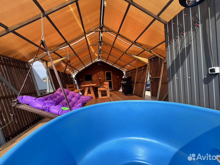 Беседка с баней и купелью