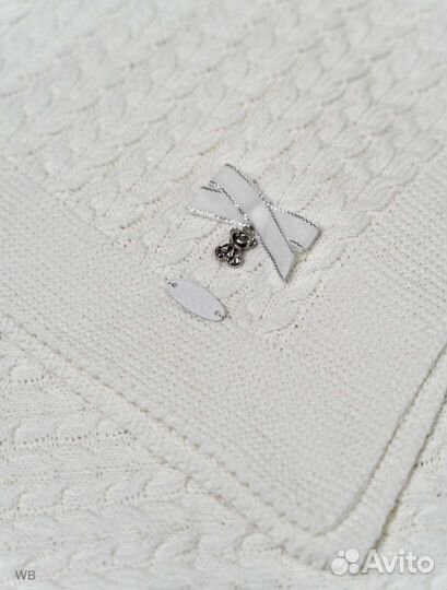 Плед покрывало вязанный для новорожденных