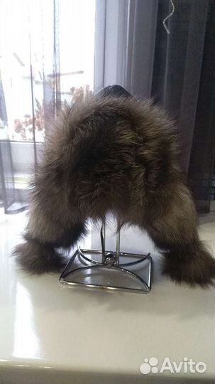 Шапка зимняя чернобурка и нат.кожа