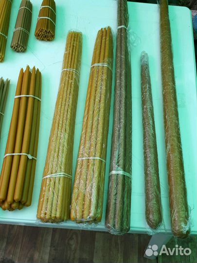 Свечи восковые, натуральные, конусные