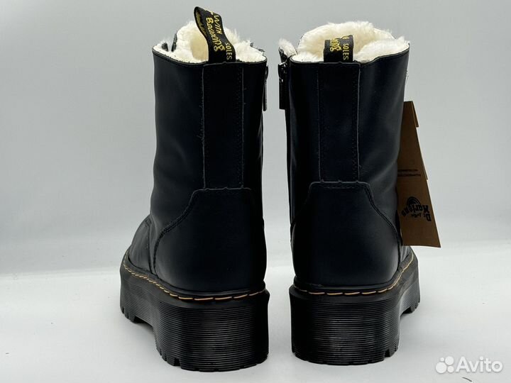 DR. Martens 1460 Jadon Black. Winter белый мех