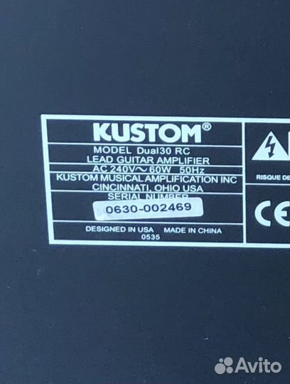 Комбоусилитель kustom dual 30rc