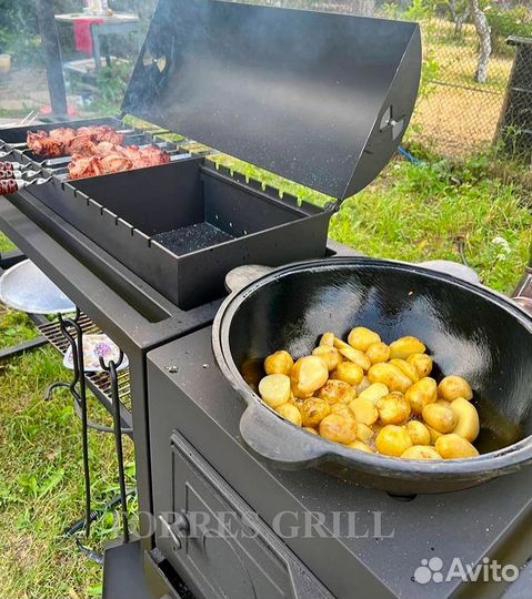 Мангал Барбекю с навесом и печью
