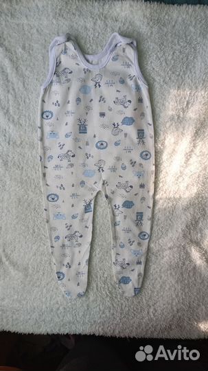 Ползунки на лямках для малыша 68-74