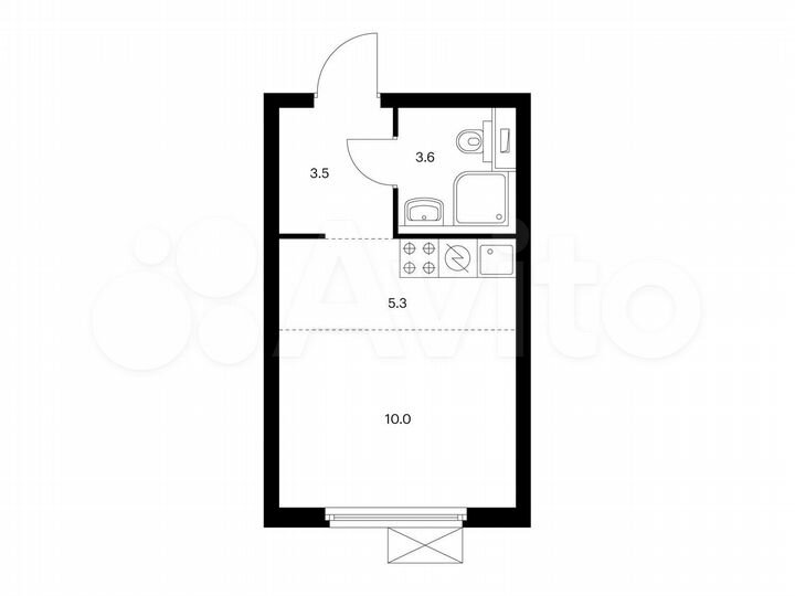Квартира-студия, 22,4 м², 12/24 эт.