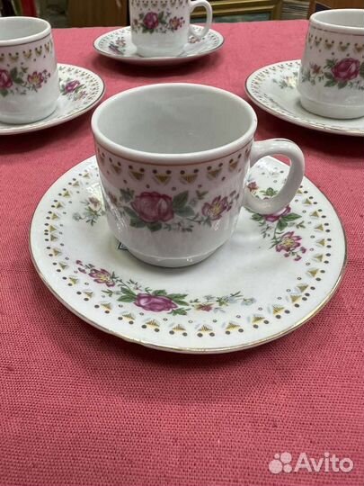 Старинный кофейный набор. 6 шт. фарфор китай