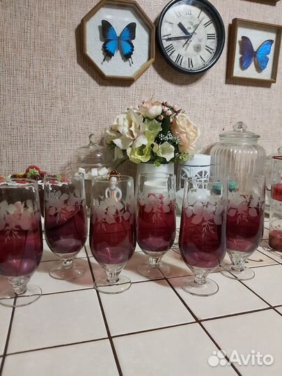 Цветное стекло ссср,бокалы для вина