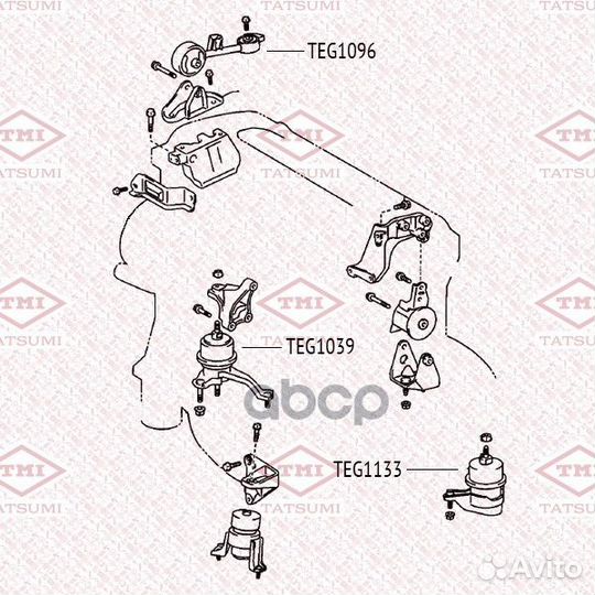 Опора кпп toyota camry 00- TEG1133 tatsumi