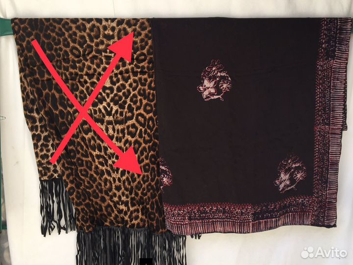 Шарфы и палантины б/у Италия шелк с кистями