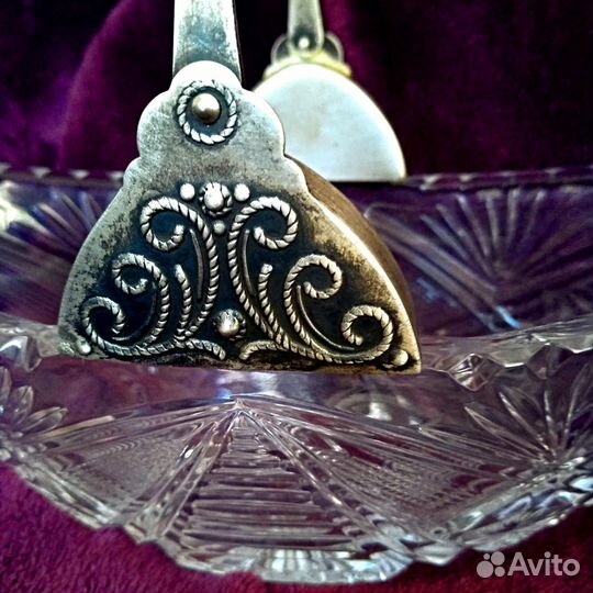 Конфетницы. Вазы хрустальные с мельхиором СССР