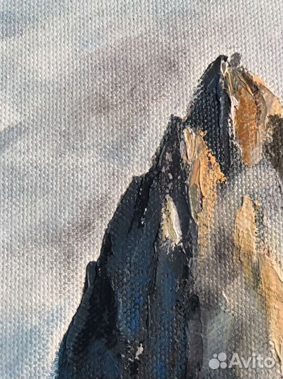 Картина маслом горный пейзаж