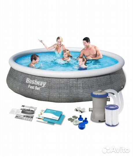Большой надувной бассейн Bestway 396х84 с насосом