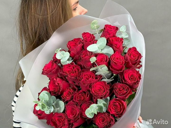 Крупные Розы 21 бутон / 51 бутон / 101 бутон