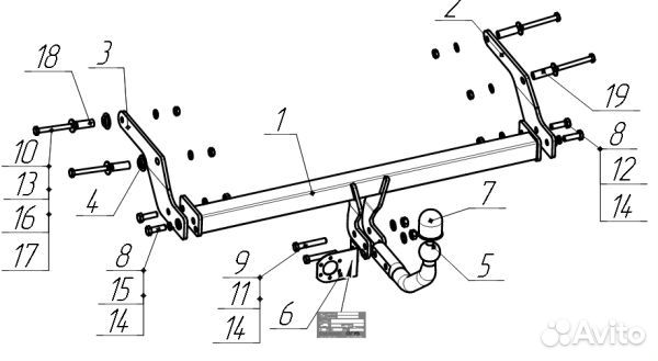 Фаркоп Лада (LADA) X-Ray Х рей (2016, X-Ray Cros