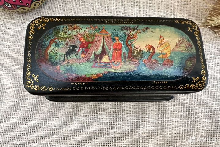 Шкатулка лаковая сказки Пушкина Мстера Громова вин