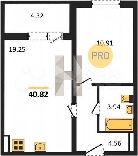 1-к. квартира, 40,8 м², 9/10 эт.