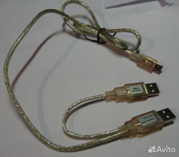 Кабель USB-mini-USB с доп-ым питанием Y-кабель бу