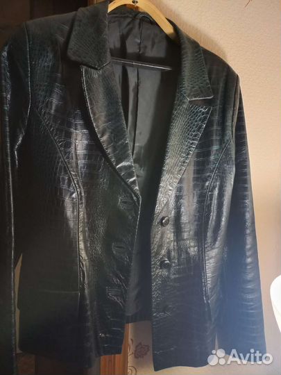 Кожаный пиджак 44 46 размера