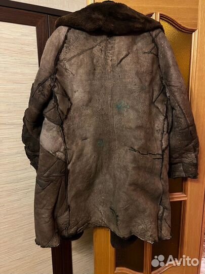 Тулуп мужской из овчины армейский