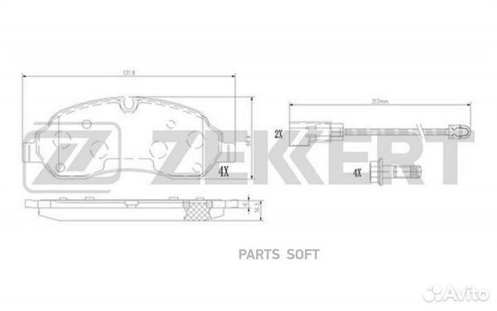Zekkert BS-1368 Колодки торм. диск. передн. с датч