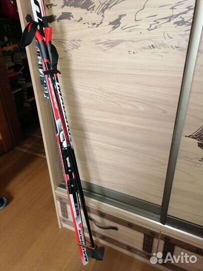 Горные лыжи 140, палки, ботинки