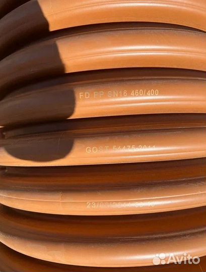 Труба гофрированная канализационная рыжая110 SN 16