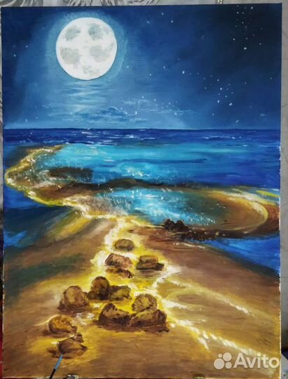 Картина маслом на холсте в раме 60х80