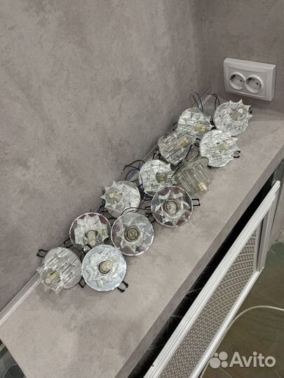 Точечный потолочный светильник из стекла 12 штук