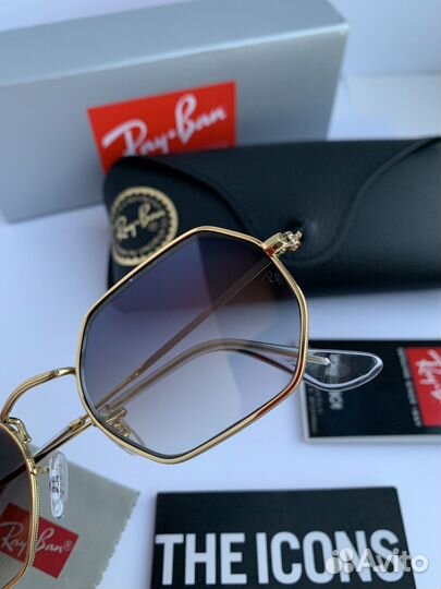 Очки Ray Ban Octagonal голубые