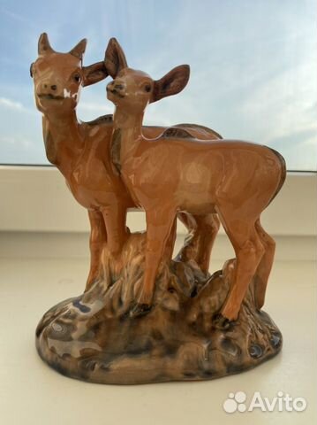 Статуэтка Антилопы, керамика, Гжель СССР