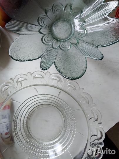 Ваза конфетница цветок стекло СССР