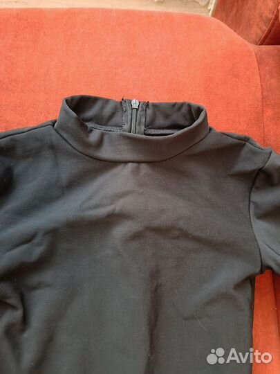 Боди с начесом чёрное для фигурного катания