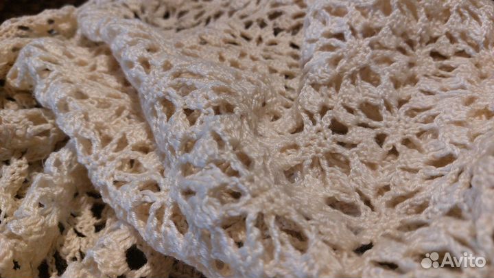 Салфеточка кружевная, платок вязаные крючком
