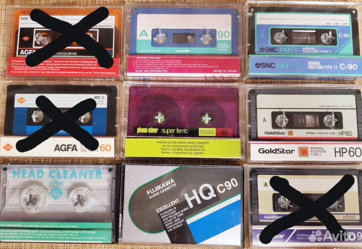 Аудиокассеты чистые и с записью Maxell (Basf, TDK
