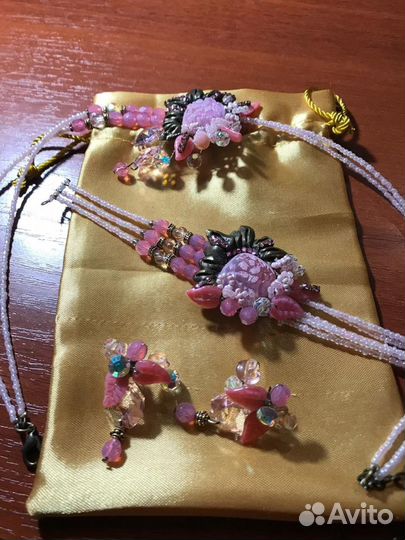 Серьги, колье и браслет