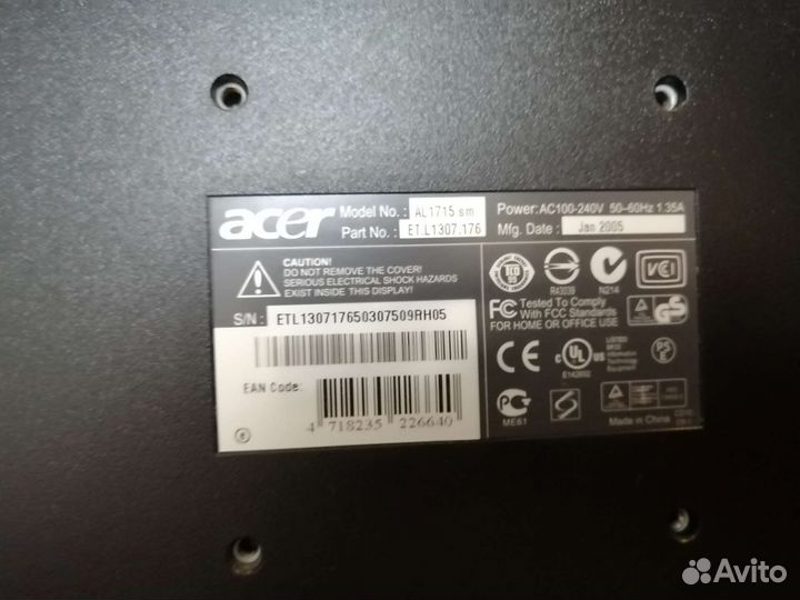 Монитор Асеr для компьютера