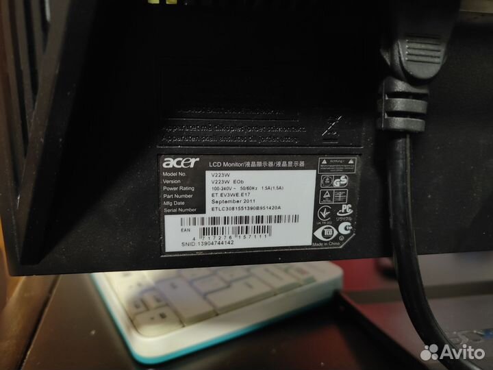 Монитор acer v223w 1680x1050