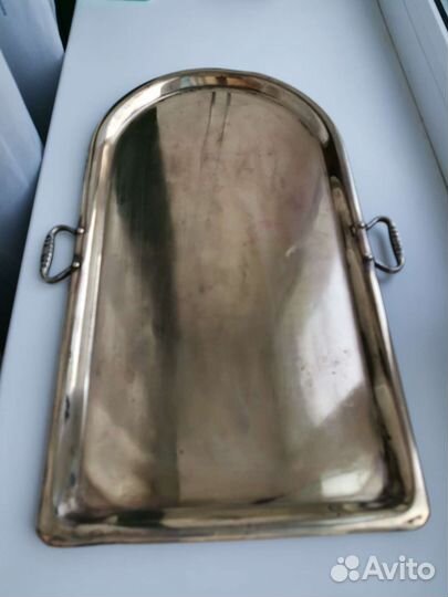 Самовар 7 л Поднос царский латунны с орлами 1882 г