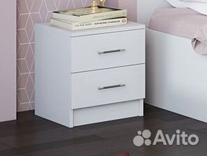 Тумба прикроватная белая два ящика
